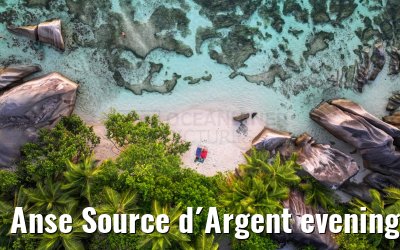 Anse Source d´Argent evening view