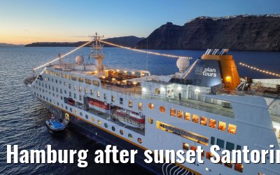 Hamburg after sunset Santorini