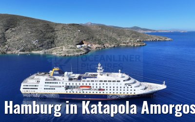 Hamburg in Katapola Amorgos, Greece 26.04.2024