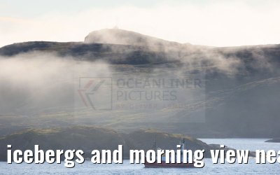 icebergs and morning view near Qeqertarsuaq, Greenland