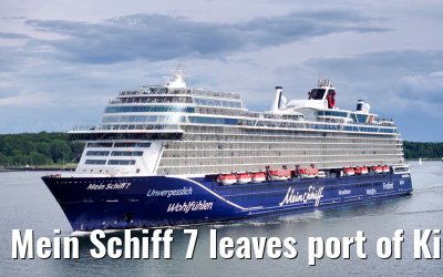 Mein Schiff 7 leaves port of Kiel