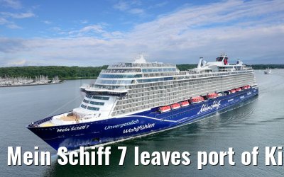 Mein Schiff 7 leaves port of Kiel