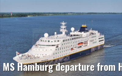 MS Hamburg departure from Hamburg Elbe river