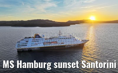 MS Hamburg sunset Santorini