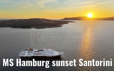 MS Hamburg sunset Santorini