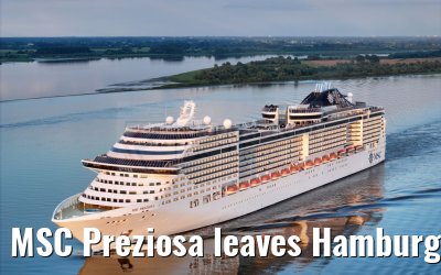 MSC Preziosa leaves Hamburg