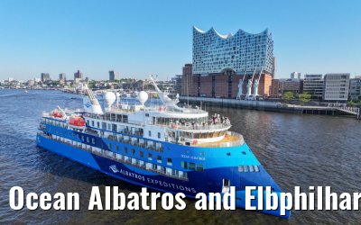 Ocean Albatros and Elbphilharmonie port of Hamburg