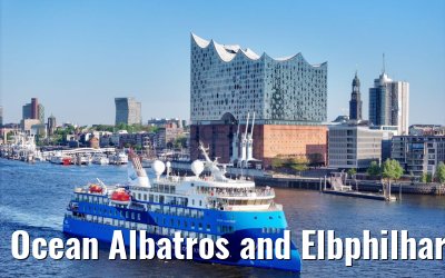 Ocean Albatros and Elbphilharmonie port of Hamburg
