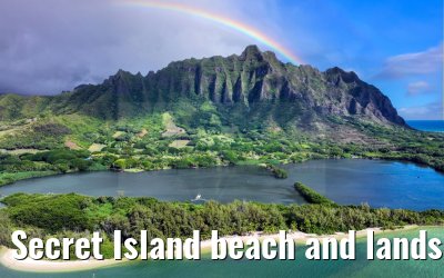 Secret Island beach and landscape Oahu Hawaii