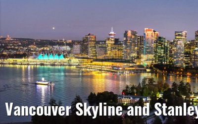 Vancouver Skyline and Stanley Park at night 18.09.2024