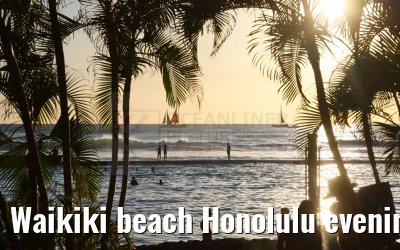 Waikiki beach Honolulu evening impressions Hawaii