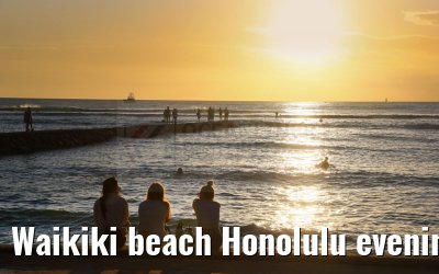 Waikiki beach Honolulu evening impressions Hawaii