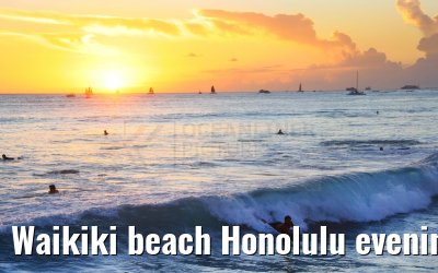 Waikiki beach Honolulu evening impressions Hawaii