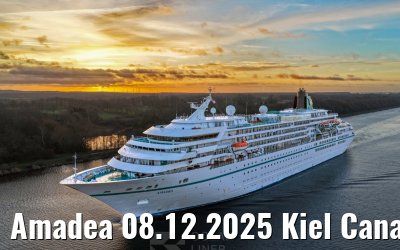 Amadea 08.12.2025 Kiel Canal sunrise
