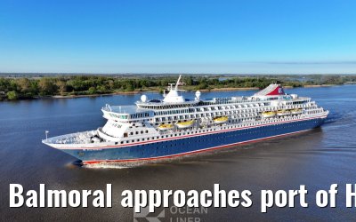 Balmoral approaches port of Hamburg 26.04.2025