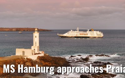 MS Hamburg approaches Praia, Santiago Cabo Verde 17.02.2025