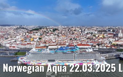 Norwegian Aqua 22.03.2025 Lisbon with rainbow