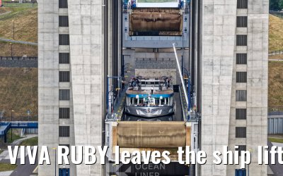 VIVA RUBY leaves the ship lift Niederfinow 06.07.2025