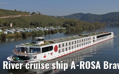River cruise ship A-ROSA Brava - 03th October 2011 near Bernkastel Kues (Mosel).