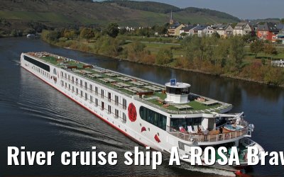 River cruise ship A-ROSA Brava - 03th October 2011 near Bernkastel Kues (Mosel).