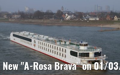 New "A-Rosa Brava" on 01/03/2011 at Rhine-km 738 on the transfer of Warnemuende to Frankfurt - still without the rose painting!