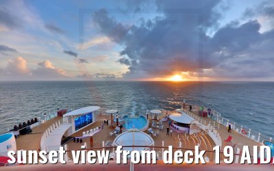 sunset view from deck 19 AIDAcosma