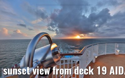 sunset view from deck 19 AIDAcosma