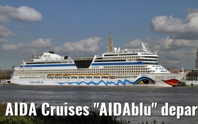 AIDA Cruises "AIDAblu" departing port of Antwerp, 14.09.2011