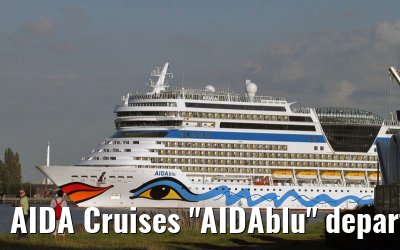 AIDA Cruises "AIDAblu" departing port of Antwerp, 14.09.2011
