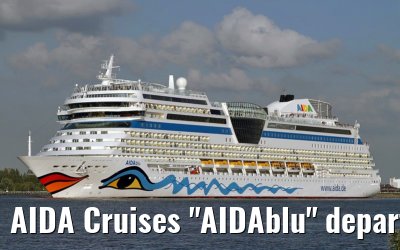 AIDA Cruises "AIDAblu" departing port of Antwerp, 14.09.2011