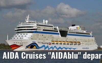 AIDA Cruises "AIDAblu" departing port of Antwerp, 14.09.2011