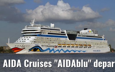 AIDA Cruises "AIDAblu" departing port of Antwerp, 14.09.2011