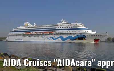 AIDA Cruises "AIDAcara" approaching port of Amsterdam, 20. April 2011