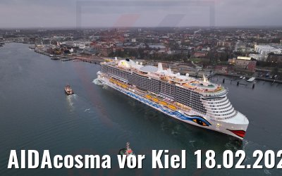AIDAcosma vor Kiel 18.02.2022
