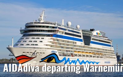 AIDAdiva departing Warnemünde 04.05.2018