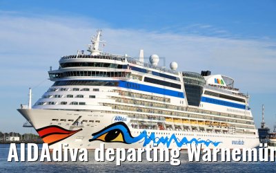 AIDAdiva departing Warnemünde 04.05.2018