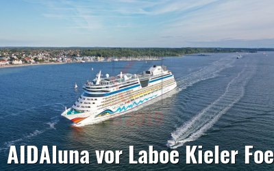 AIDAluna vor Laboe Kieler Foerde mit WSP Boot 10.07.2019
