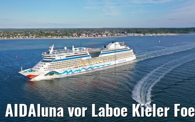 AIDAluna vor Laboe Kieler Foerde mit WSP Boot 10.07.2019
