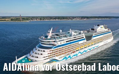 AIDAluna vor Ostseebad Laboe mit Marine-Ehrenmal 10.07.2019