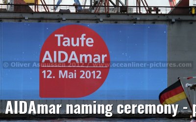 AIDAmar naming ceremony - port of Hamburg - 12th May 2012