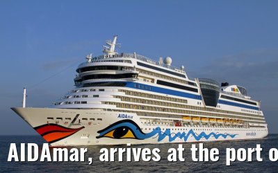 AIDAmar, arrives at the port of Warnemünde, 18 May 2013
