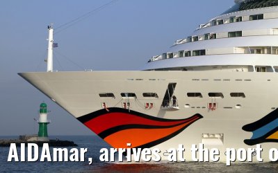 AIDAmar, arrives at the port of Warnemünde, 18 May 2013