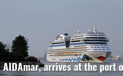 AIDAmar, arrives at the port of Warnemünde, 18 May 2013
