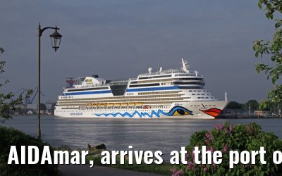 AIDAmar, arrives at the port of Warnemünde, 18 May 2013