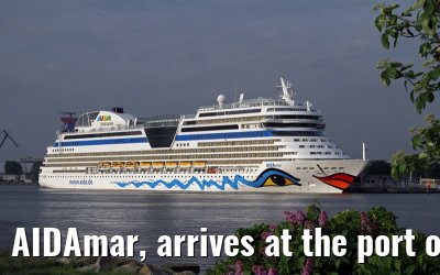 AIDAmar, arrives at the port of Warnemünde, 18 May 2013