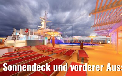 Sonnendeck und vorderer Aussenpool AIDAnova