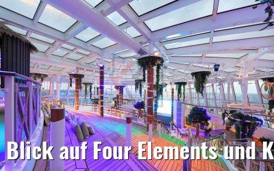 Blick auf Four Elements und Klettergarten AIDAnova