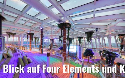 Blick auf Four Elements und Klettergarten AIDAnova
