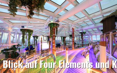 Blick auf Four Elements und Klettergarten AIDAnova