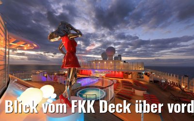Blick vom FKK Deck über vorderen Aussenpool AIDAnova